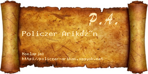 Policzer Arikán névjegykártya